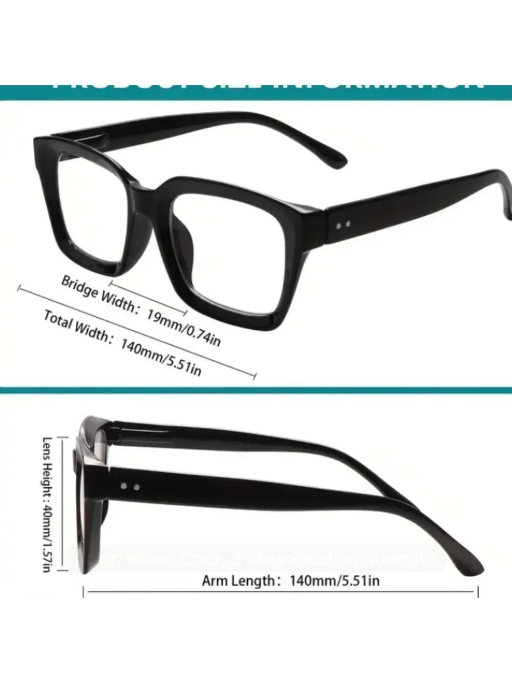 +1.00 Oversized TortoiseShell Square Readers Glasses